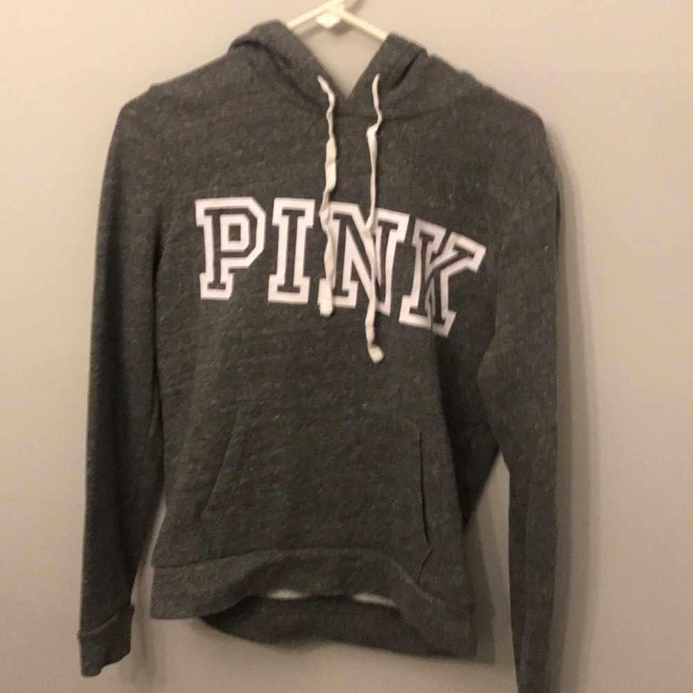 Gray hooded sweatshirt